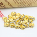 Todo el tamaño de oro Crystal Clear Spacer Beads Diamond Rondelle Crystal Spacer Beads para pulseras Jewelry Making IA0102